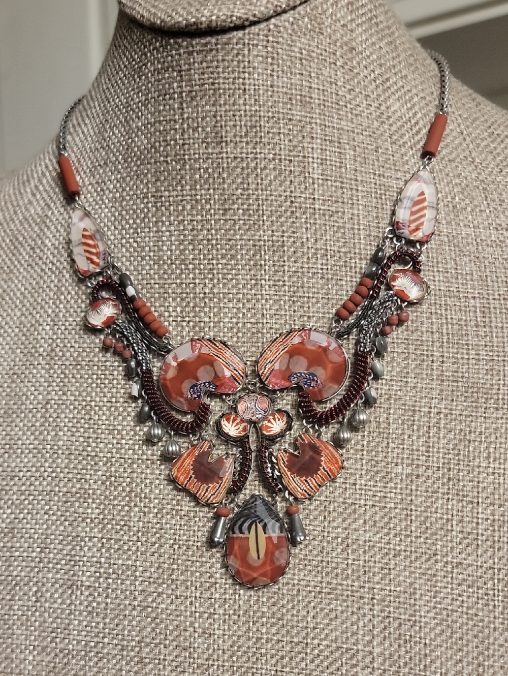 AYALA BAR Ornate Coral Resin Statement Necklace - Women's Jewelry